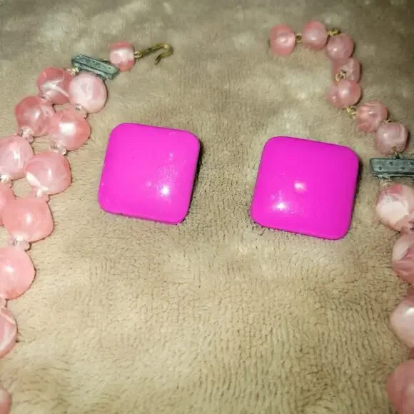 Vintage necklace with post earrings - Picture 2 of 6